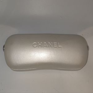 Chanel Cream Leather Eyewear Hardcase.